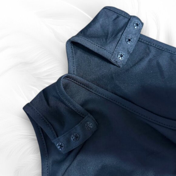 Black Long Sleeve Bodysuit With Sheer Puff Sleeves Size: L - Picture 7 of 7